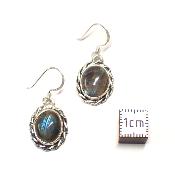Labradorite Boucles d'Oreilles Ovale Pendante Choix n°1 BO3A