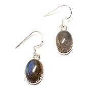 Labradorite Boucles d'Oreilles Ovale Pendante Choix n°2 BO3A