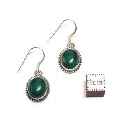 Malachite Boucles d'Oreilles Ovale Pendante Choix n°3 BO3A