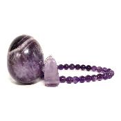 Améthyste - Lot Oeuf, Bracelet et pendentif