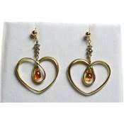 Larmes de Marie - Boucles d'oreilles Diamant et Grenat Hessonite 02467