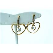 Larmes de Marie - Boucles d'oreilles Aigue Marine et Cristal Fumé 02477