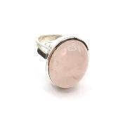 Quartz Rose Bague en Argent 14757 / Taille réglable