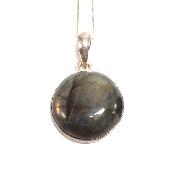 Labradorite Pendentif avec Monture en Argent 15043