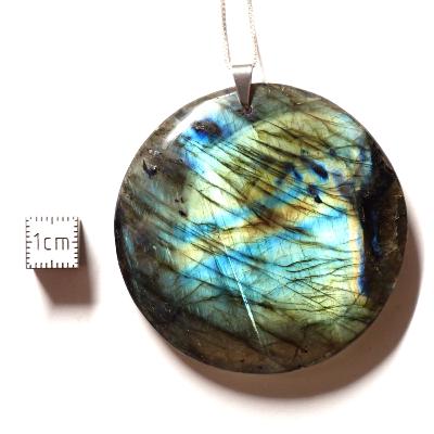 Labradorite pendentif disque 15350