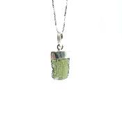 Véritable Moldavite Pendentif Avec Monture en Argent 20257