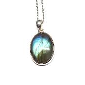 Labradorite Pendentif avec Monture en Argent 2211
