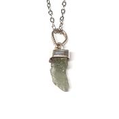 Véritable Moldavite Pendentif Avec Monture en Argent 2218