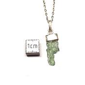 Véritable Moldavite Pendentif Avec Monture en Argent 2223