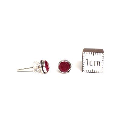 Silimanite Rouge Boucles d'Oreilles Ronde Choix n°1 BO1A
