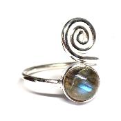 Labradorite Bague réglable en Argent avec Symbole Choix n°2 BG1B