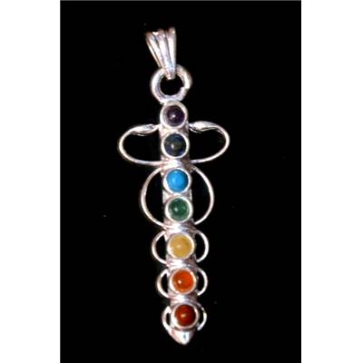 7 Chakras Pendentif Métal Argenté Choix n°45