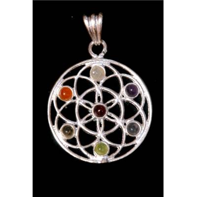 7 Chakras Pendentif Métal Argenté Choix n°58