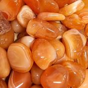 Agate Rubannée Orange Pierre Roulée