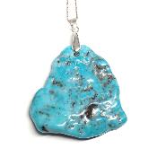 Turquoise de Chine pendentif Plaque 04918