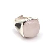 Quartz Rose Bague en Argent 14751 / Taille réglable