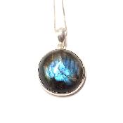 Labradorite Pendentif avec Monture en Argent 15048