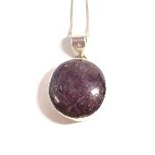 Rubis Etoilé Pendentif avec Monture en Argent n° 15051