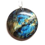 Labradorite pendentif disque 15357