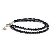 Spinelle Noire Bracelet Double Facetté - 3 mm