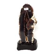 Agate Naturelle Géodes sur socle en bois 2887
