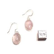 Quartz Rose Boucles d'Oreilles Ovale Pendante Choix n°2 BO3A