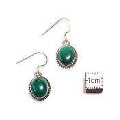 Malachite Boucles d'Oreilles Ovale Pendante Choix n°3 BO3A