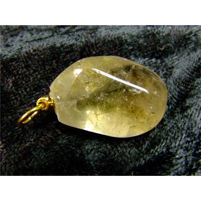 Citrine du Brésil Pendentif Pierre Roulée