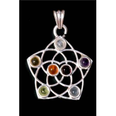 7 Chakras Pendentif Métal Argenté Choix n°27