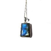 Labradorite Pendentif avec Monture en Argent 04200