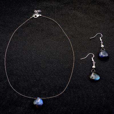 Labradorite Parure Création Pétales 13647