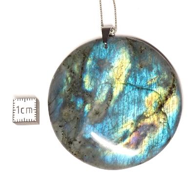 Labradorite pendentif disque 15356