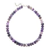 Amethyste Brésil Collier Boule dépolie 