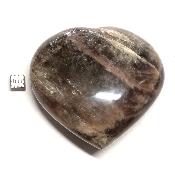 Pierre de lune noire coeur 2257