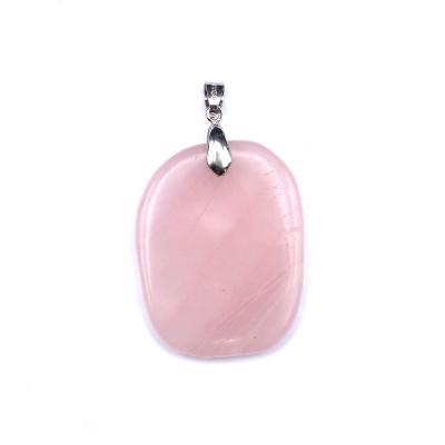 Quartz Rose Mini Pendentif Pierre Plate