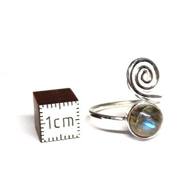 Labradorite Bague réglable en Argent avec Symbole Choix n°2 BG1B