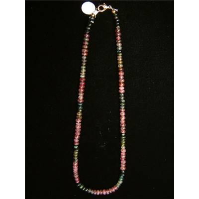 Tourmaline Multicolore Collier Bouton