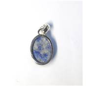 Lapis-Lazuli d'Afghanistan Pendentif avec Monture en Argent