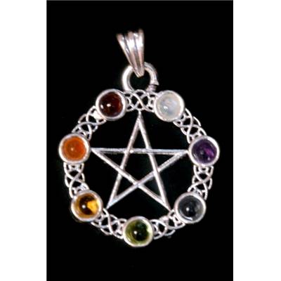 7 Chakras Pendentif Métal Argenté Choix n°39