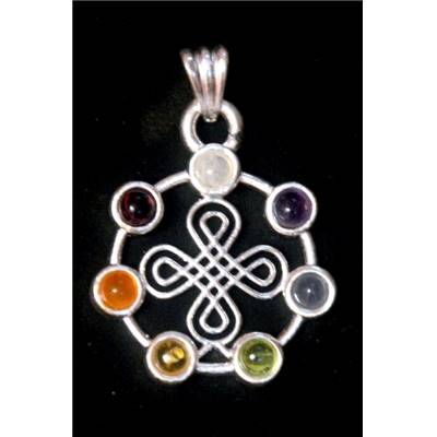 7 Chakras Pendentif Métal Argenté Choix n°42