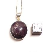 Rubis Etoilé Pendentif avec Monture en Argent n° 15064