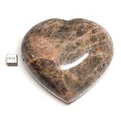 Pierre de lune noire coeur 15474