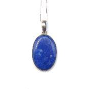 Lapis-Lazuli d'Afghanistan Pendentif avec Monture en Argent 19532
