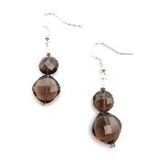 Cristal Fumé Boucles d'Oreilles 0004