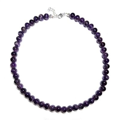 Ensemble Collier Et Boucles D'oreilles En Perles D'améthyste Véritables - Style Délicat
