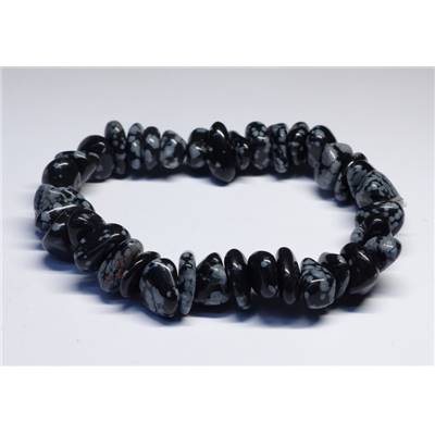 Obsidienne Flocon de Neige Bracelet Baroque Epai