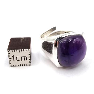 Améthyste Bague en Argent 14761 / Taille réglable