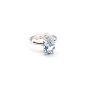 Topaze Bleue Bague en Argent / Taille réglable