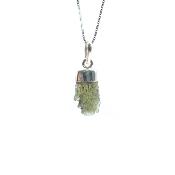 Véritable Moldavite Pendentif Avec Monture en Argent 20254