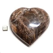 Pierre de lune noire coeur 2259
